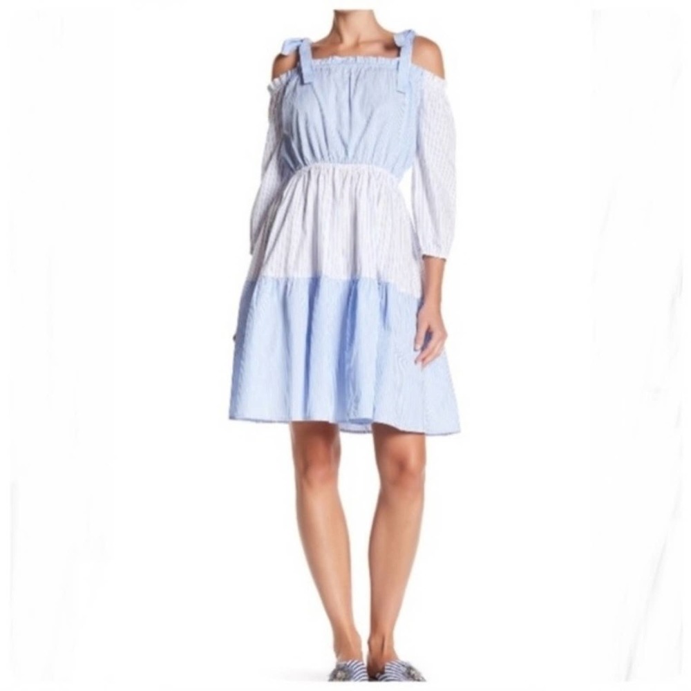 NWT Line + Dot Off The Shoulder Stripe Dress